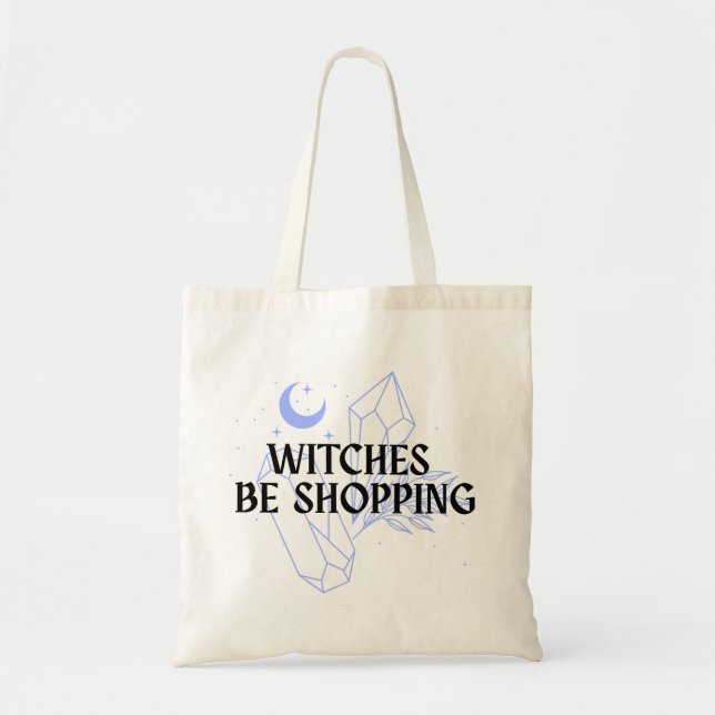 Witches Be Shopping - Periwinkle Tote Bag (Front)