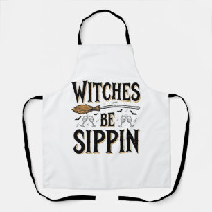 Witches Be Sippin Vintage Halloween Drink Shirt_1 Apron