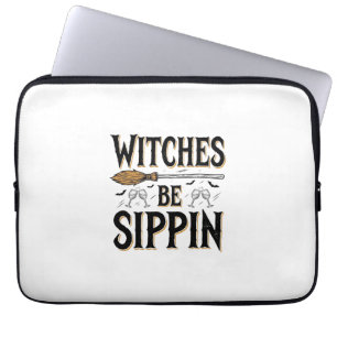 Witches Be Sippin Vintage Halloween Drink Shirt_1 Laptop Sleeve