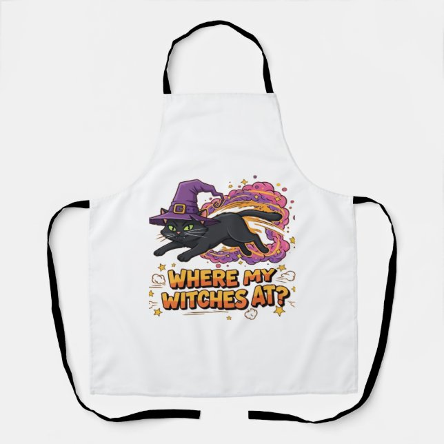 witches black cat Classic T-Shirt Apron (Front)