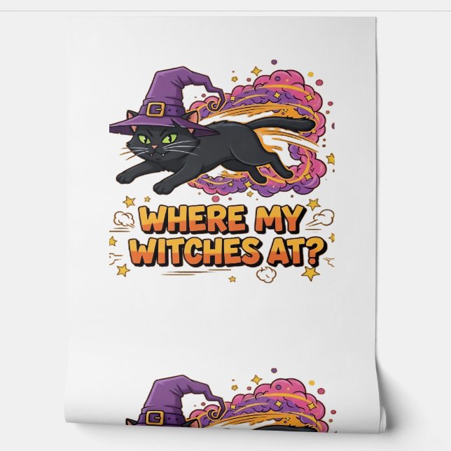 witches black cat Classic T-Shirt Wallpaper (Unrolling)