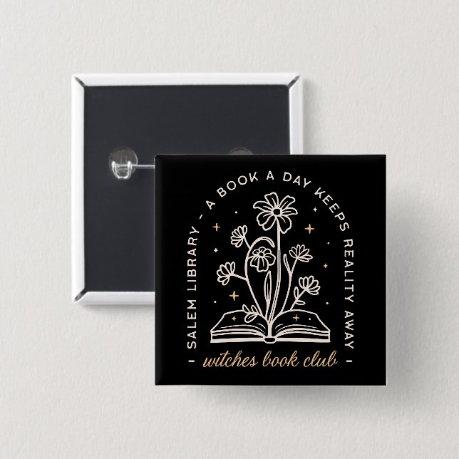 Witches book club 15 cm square badge (Front & Back)