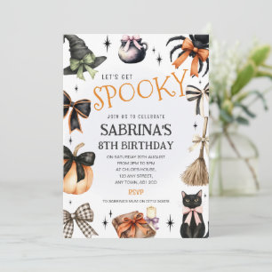 Witches & Bows Halloween Birthday Party Invitation