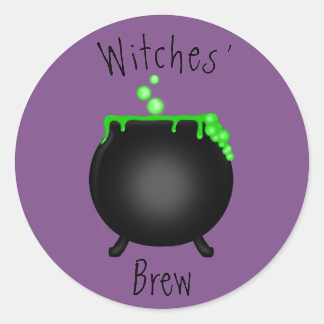 Witches' Brew Classic Round Sticker (Front)