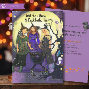 Witches Brew Cocktails Halloween Party Invitation
