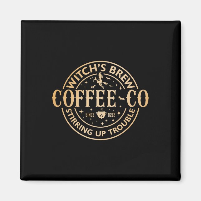 Witches Brew Coffee Co Halloween Witch Coffee Love Magnet (Front)