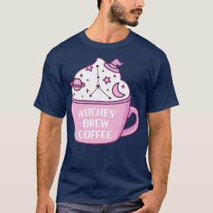 Witches Brew Coffee Moon And Stars Astrology T-Shirt