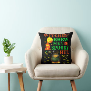 Witches' brew for a spooky hue cauldron design cushion