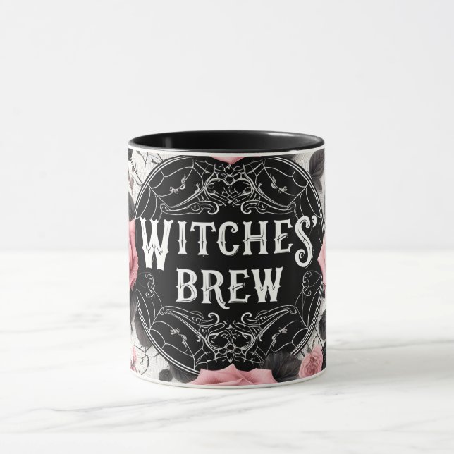 Witches’ Brew Gothic Floral Design Mug (Center)