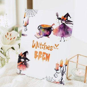 Witches Brew Halloween party Pedestal Sign