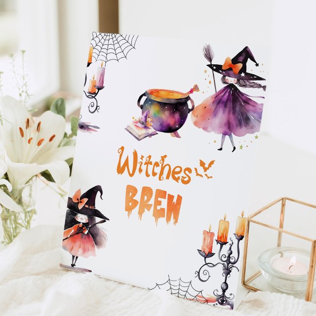 Witches Brew Halloween party Pedestal Sign (Creator Uploaded)