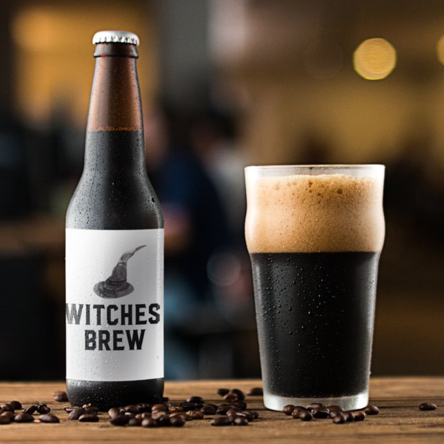 Witches Brew | Happy Halloween | Witches Hat Beer Bottle Label (Creator Uploaded)