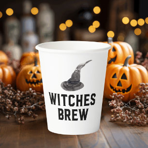 Witches Brew   Happy Halloween   Witches Hat Paper Cups