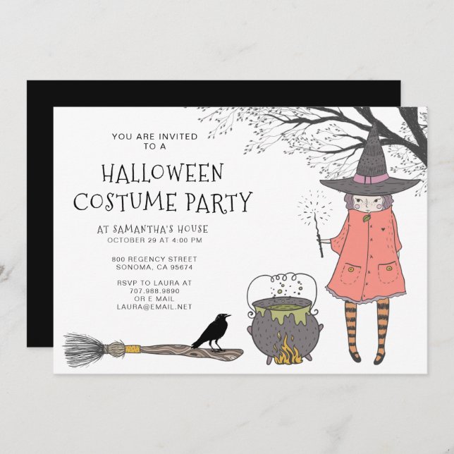 Witches Brew Kid's Halloween Party Invitation (Front/Back)