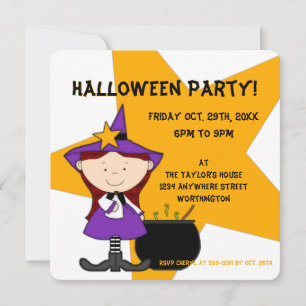 Witches Brew Kid's Halloween Party Invitation 2