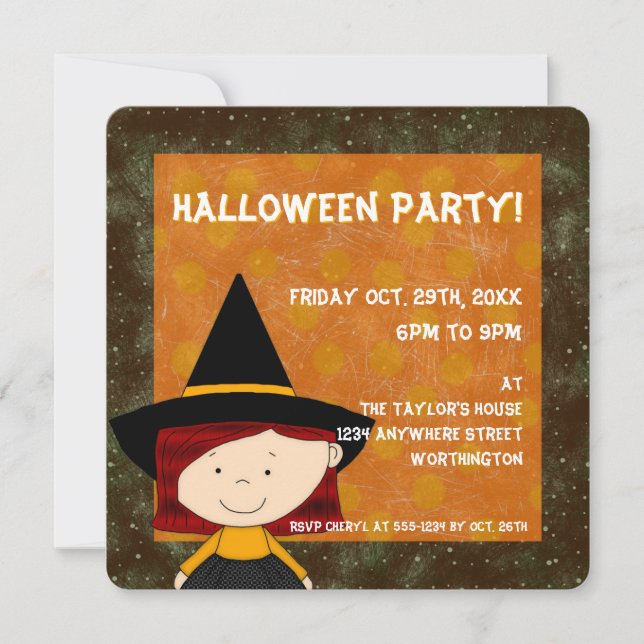 Witches Brew Kid's Halloween Party Invitation 3 (Front)
