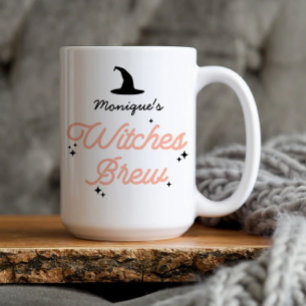 Witches Brew Modern Halloween Personalised  Two-Tone Coffee Mug