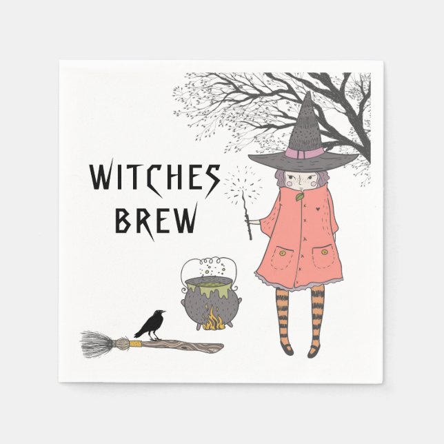 Witches Brew Spooky Witch  Napkin (Front)
