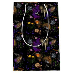 Witches Brew Tea and Cottagecore Pattern Medium Gift Bag