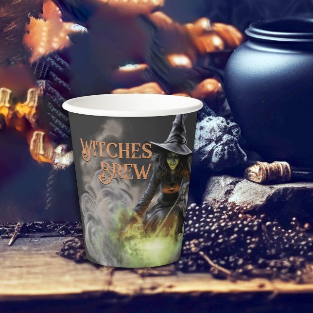Witches Brew Wicked Witch Halloween Party Paper Cups (Creator Uploaded)