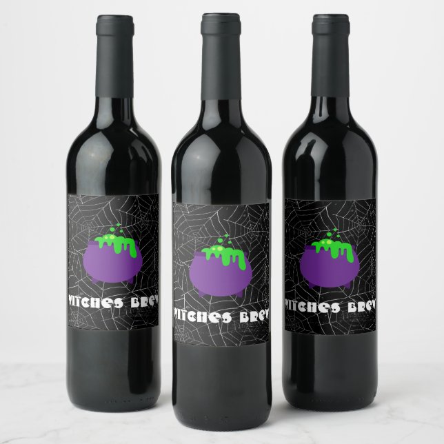 Witches Brew Wine Lable, Halloween Party Gift Wine Label (Bottles)