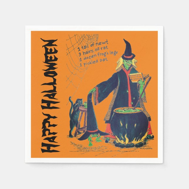 Witches Cauldron Brew Halloween Napkins (Front)