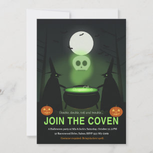 Witches Cauldron Join the Coven Halloween Party Invitation