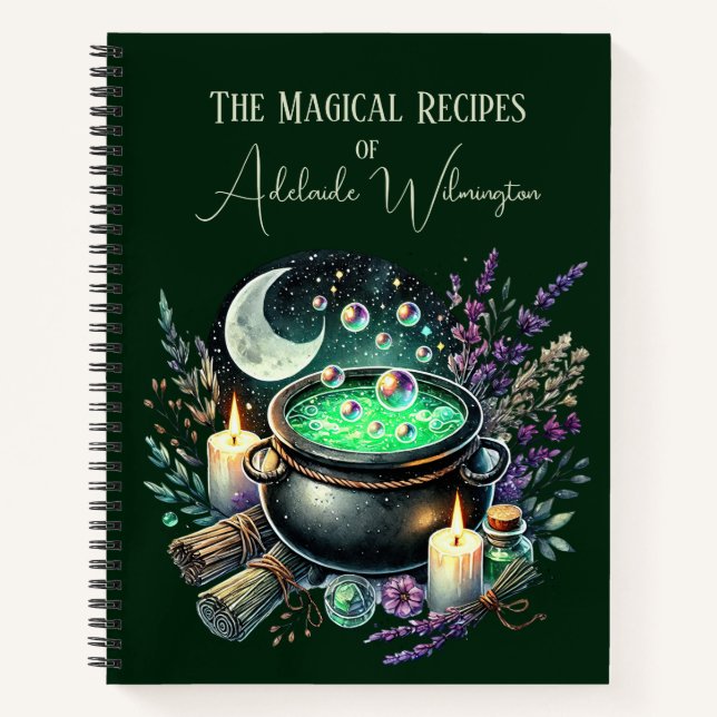 Witches' Cauldron Recipes Personalised Notebook (Front)