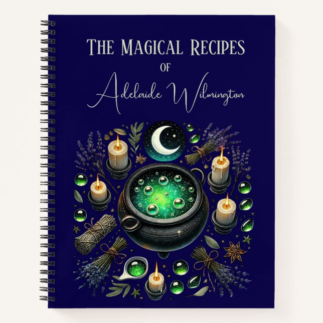 Witches' Cauldron Recipes Personalised Notebook (Front)