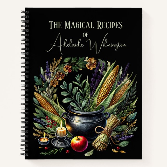 Witches' Cauldron Recipes Personalised Notebook (Front)