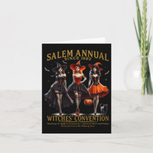 Witches' Convention Halloween Girls Salem Annual S Card