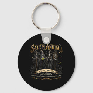 Witches Convention Halloween Vintage Girls Salem A Key Ring