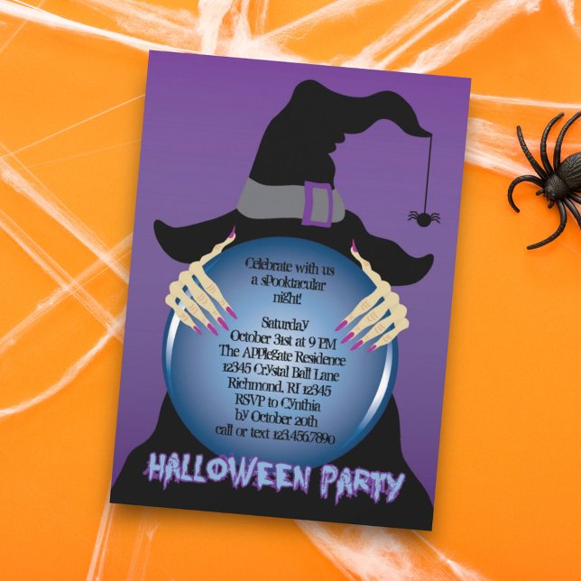 Witches Crystal Ball Halloween Invitation (Creator Uploaded)