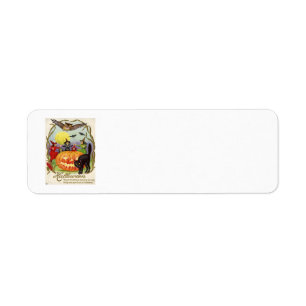 Witches Dancing Around Jack O' Lantern Return Address Label