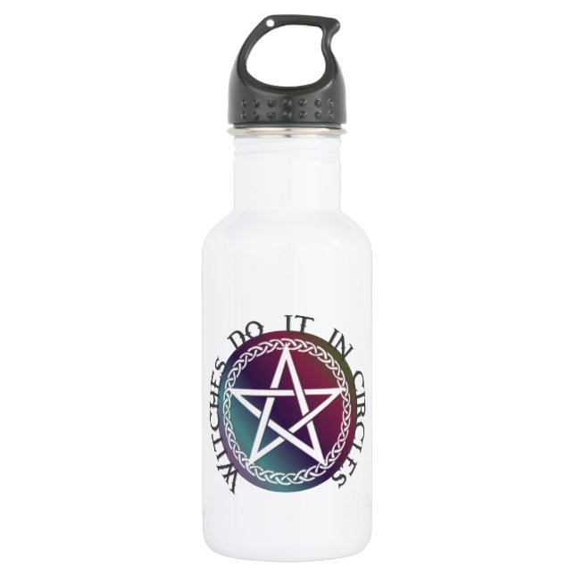 "Witches do it in circles" cute Pagan design 532 Ml Water Bottle (Front)