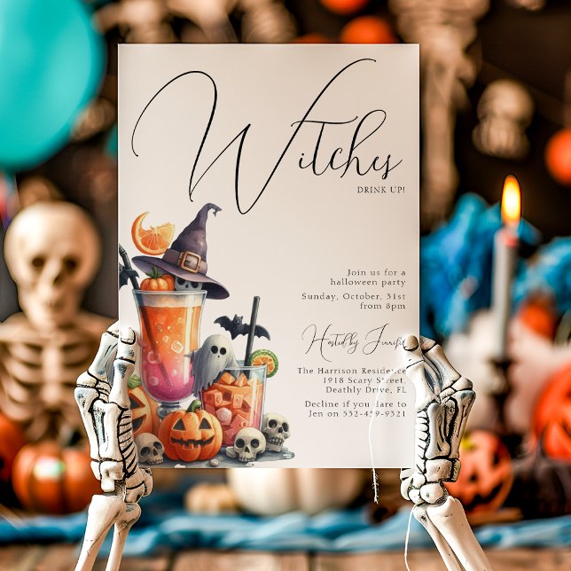 Witches Drink Up! Halloween Party Invitation (Creator Uploaded)