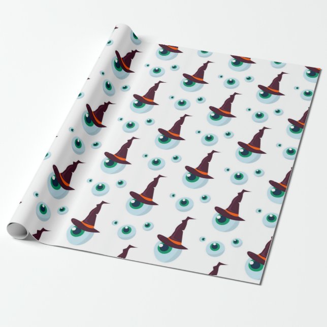 Witches Eye Pattern Wrapping Paper (Unrolled)