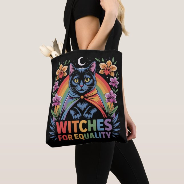 Witches For Equality Feminist Tote Bag (Close Up)