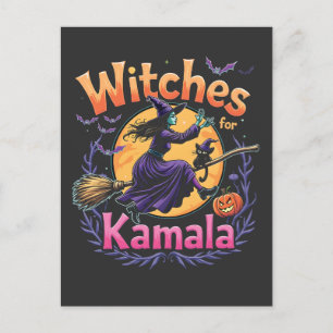 Witches For Kamala Childless Cat Lady Halloween Invitation Postcard