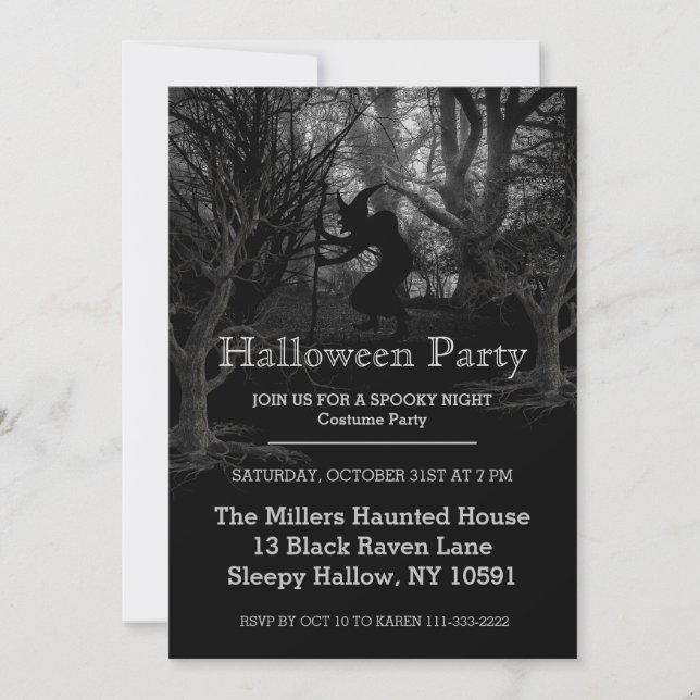 Witches Forest Halloween Party Invitation (Front)