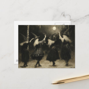 Witches Gather in the Moonlit Forest Postcard