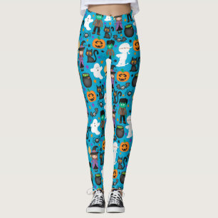 Witches, Ghosts, Mummies Halloween Pattern Leggings