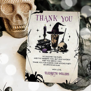 Witches Halloween Night Party Thank You Card