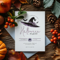 Witches Hat Bats Minimalistic Halloween Party