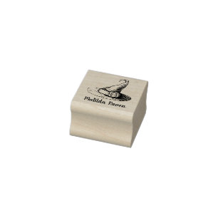 Witches Hat Custom Name Wood Print Rubber Stamp