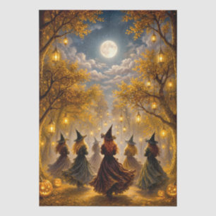 Witches In A Moonlit Forest Fantasy Art Tissue Paper