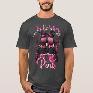 Witches In October We Wear Pink Autumn Fall Breast T-Shirt