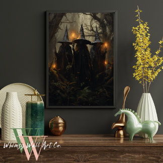 Witches in the Forest Dark Gothic Halloween Poster