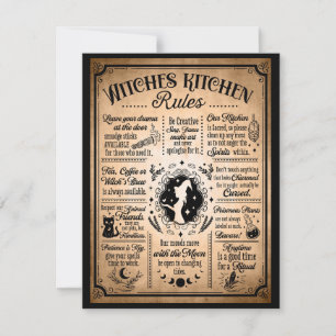 Witches Kitchen Rules Vintage Halloween Card