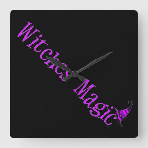 Witches Magic Hat Square Wall Clock